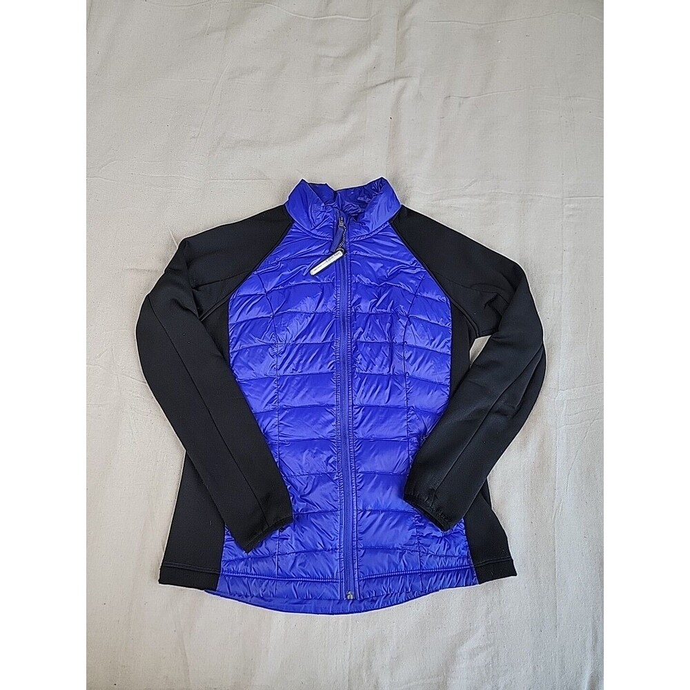 Calvin Klein Performance Puffer Jacket Womens M Purple 90% Down Full Zip Pockets